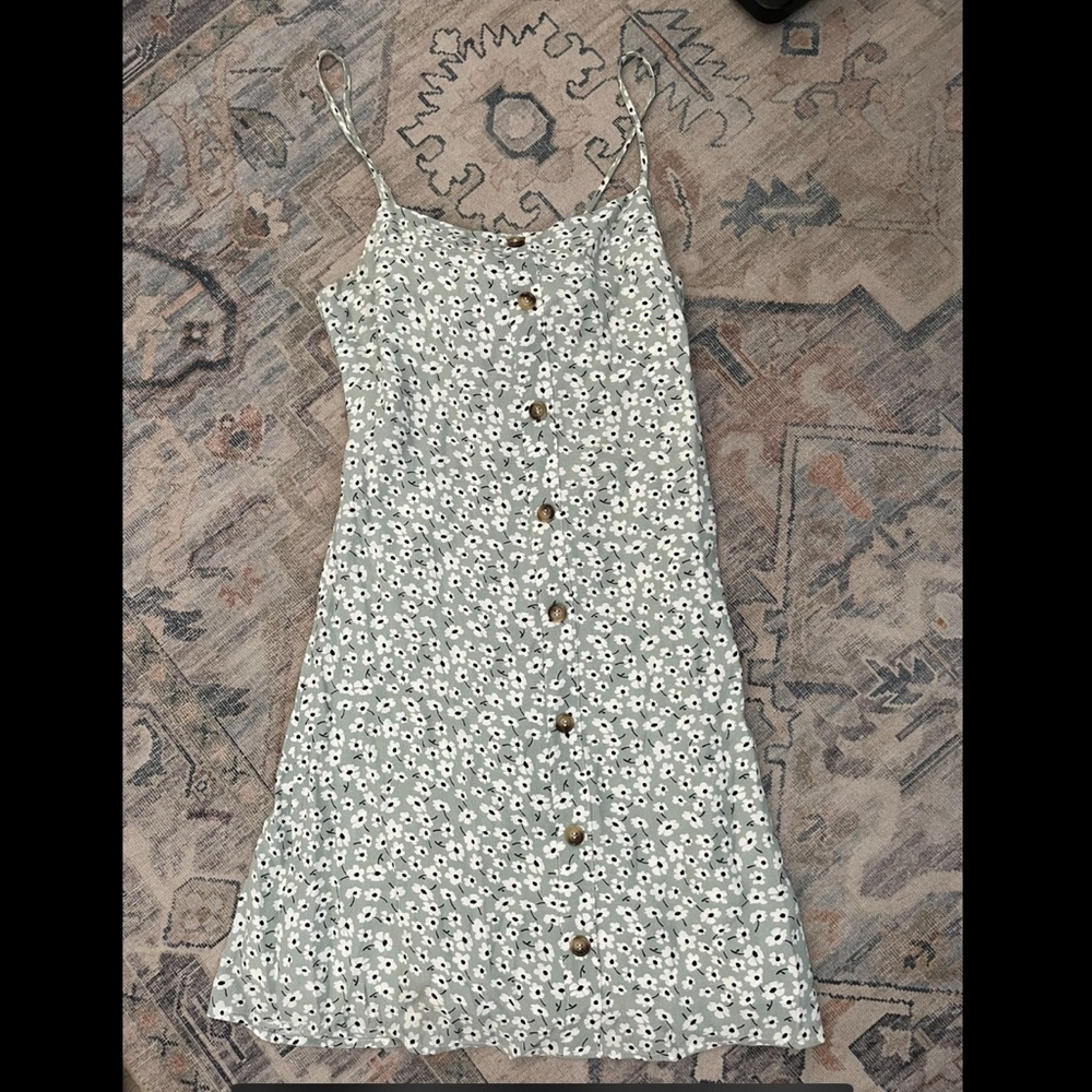 Dress Forum | Blue Floral Mini Dress | Size Small